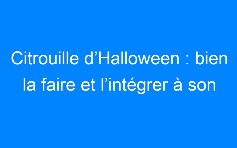 You are currently viewing Citrouille d’Halloween : bien la faire et l’intégrer à son décor.