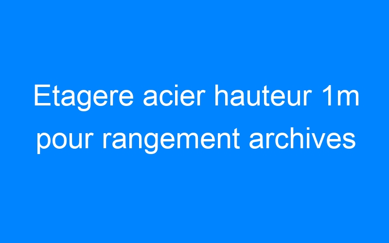 You are currently viewing Etagere acier hauteur 1m pour rangement archives