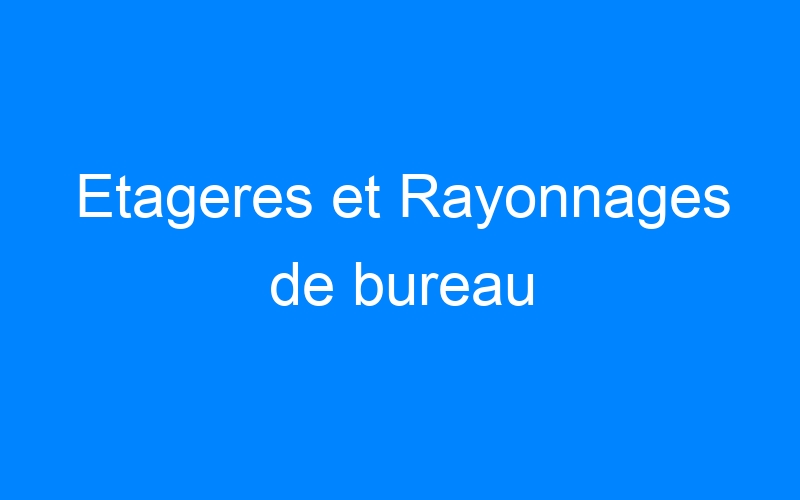 You are currently viewing Etageres et Rayonnages de bureau