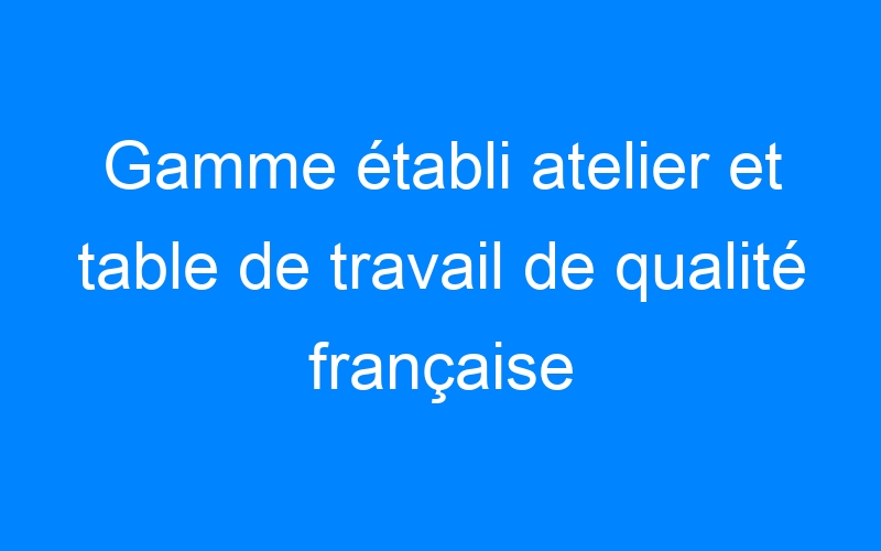 You are currently viewing Gamme établi atelier et table de travail de qualité française