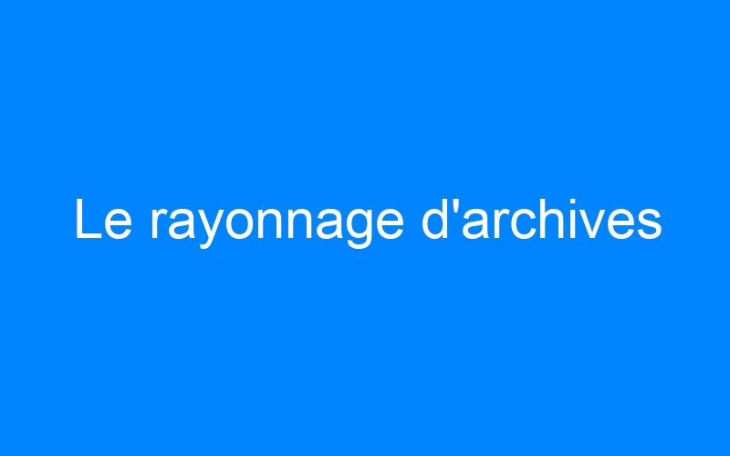 You are currently viewing Le rayonnage d'archives