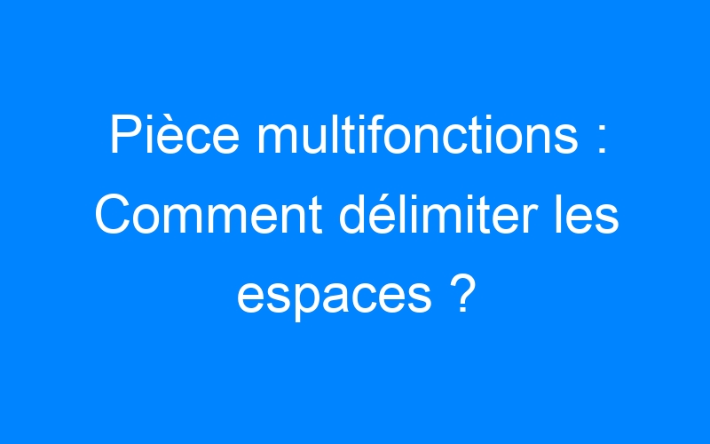 Pièce multifonctions : Comment délimiter les espaces ?