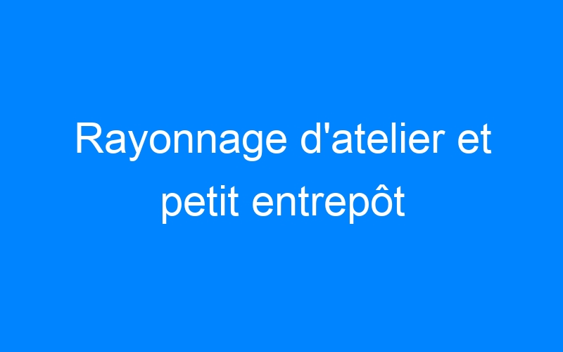 You are currently viewing Rayonnage d'atelier et petit entrepôt