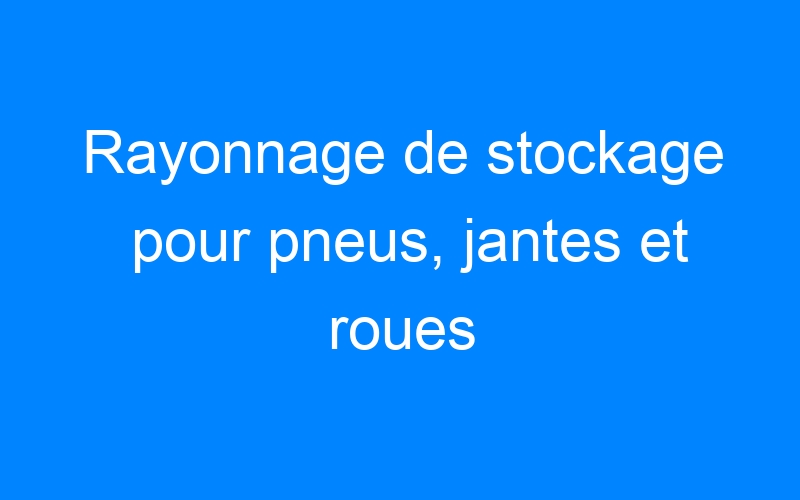 You are currently viewing Rayonnage de stockage pour pneus, jantes et roues