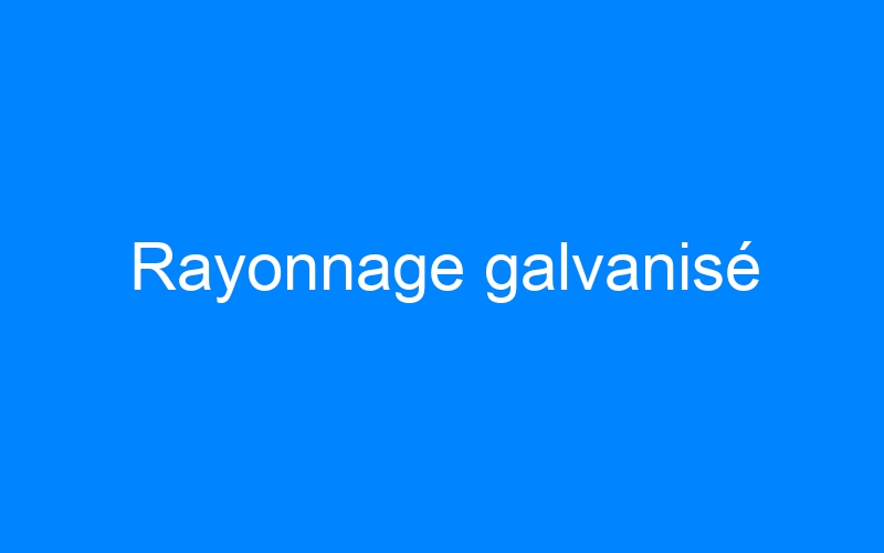 You are currently viewing Rayonnage galvanisé