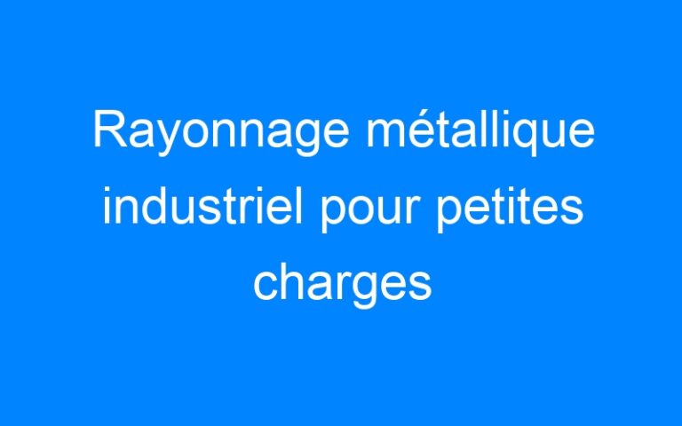 Lire la suite à propos de l’article Rayonnage métallique industriel pour petites charges