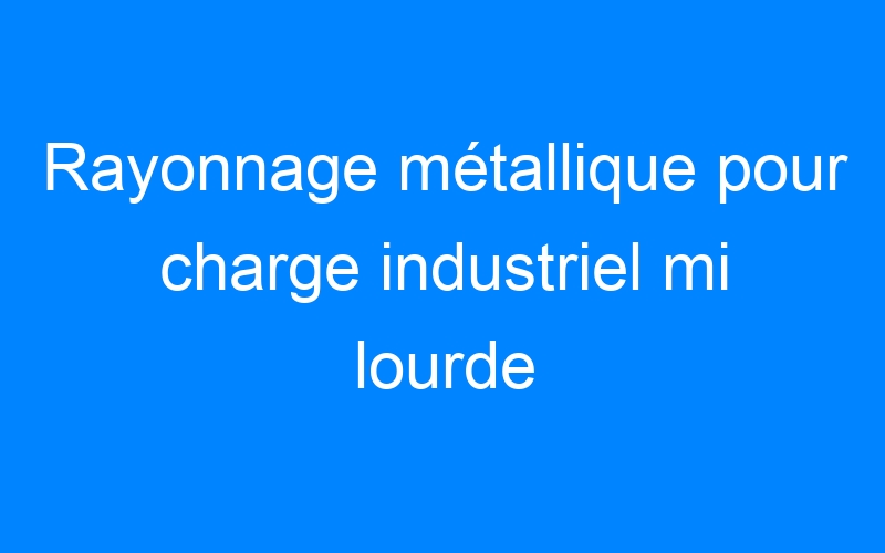 You are currently viewing Rayonnage métallique pour charge industriel mi lourde