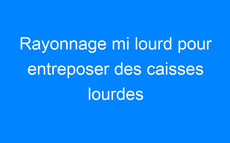 You are currently viewing Rayonnage mi lourd pour entreposer des caisses lourdes