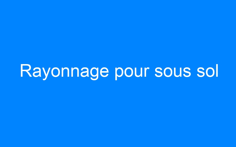 You are currently viewing Rayonnage pour sous sol