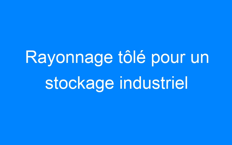 You are currently viewing Rayonnage tôlé pour un stockage industriel