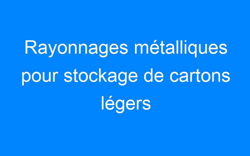 You are currently viewing Rayonnages métalliques pour stockage de cartons légers