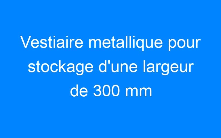 Lire la suite à propos de l’article Vestiaire metallique pour stockage d'une largeur de 300 mm